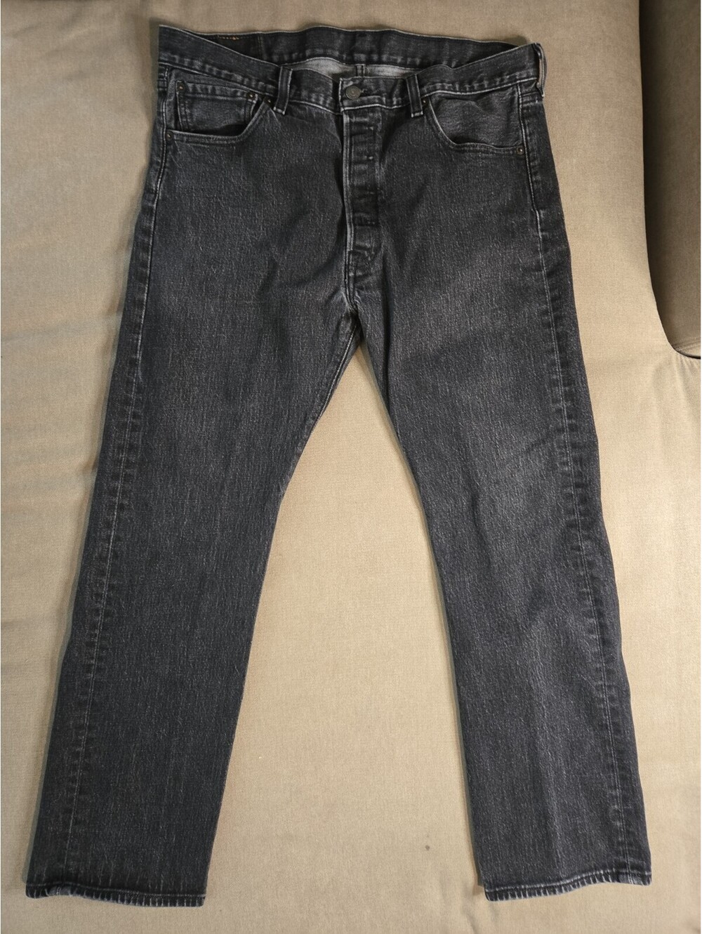 Vtg Levis 501 Black Denim Jeans Original Fit Mens 36x30 Straight Leg Button Fly